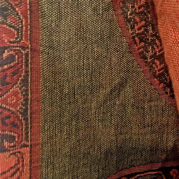 Vintage Pashmina & Silk Scarf Shawl Fall Colors - Picture 5 of 12